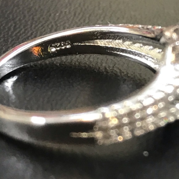 Sterling Silver Lab Diamond Engagement Ring - Picture 7 of 10